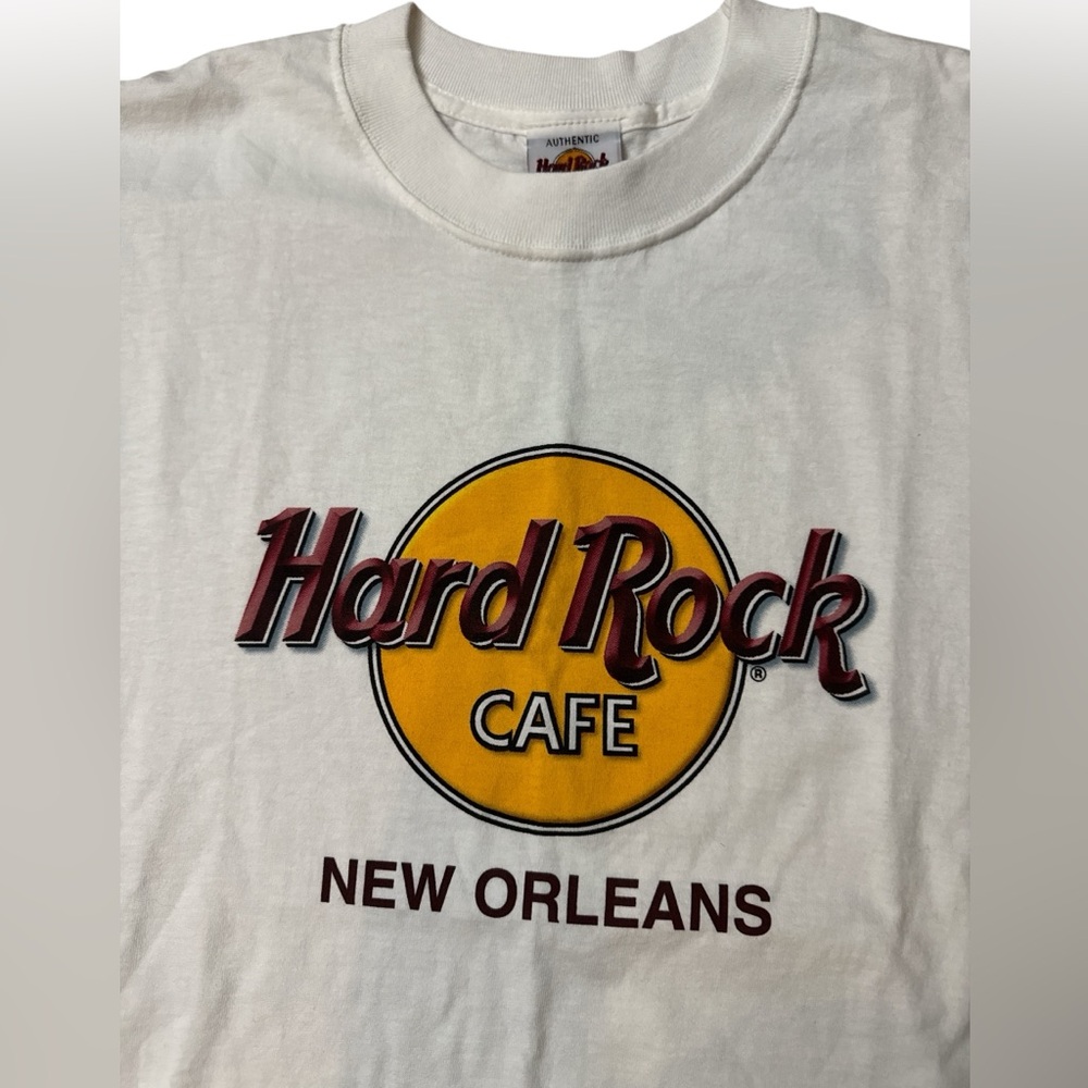 Hard Rock Cafe New Orleans Y2K Vintage Men’s White T-Shirt‎ Size XL Crew Neck